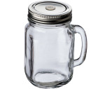 Glaskrug mit Metalldeckel, 450ml