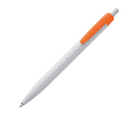 Stylo bille plastique blanc avec clip de couleur